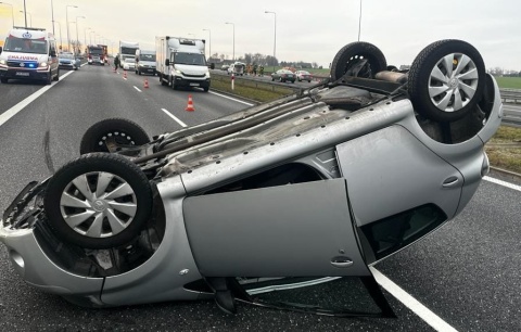 Dwa wypadki na A1 koło Włocławka. Wśród rannych m.in. ratownicy medyczni