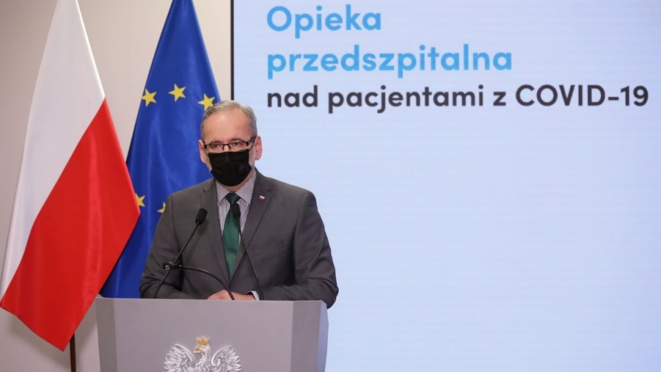 Minister zdrowia Adam Niedzielski podczas konferencji prasowej/fot. Wojciech Olkuśnik, PAP