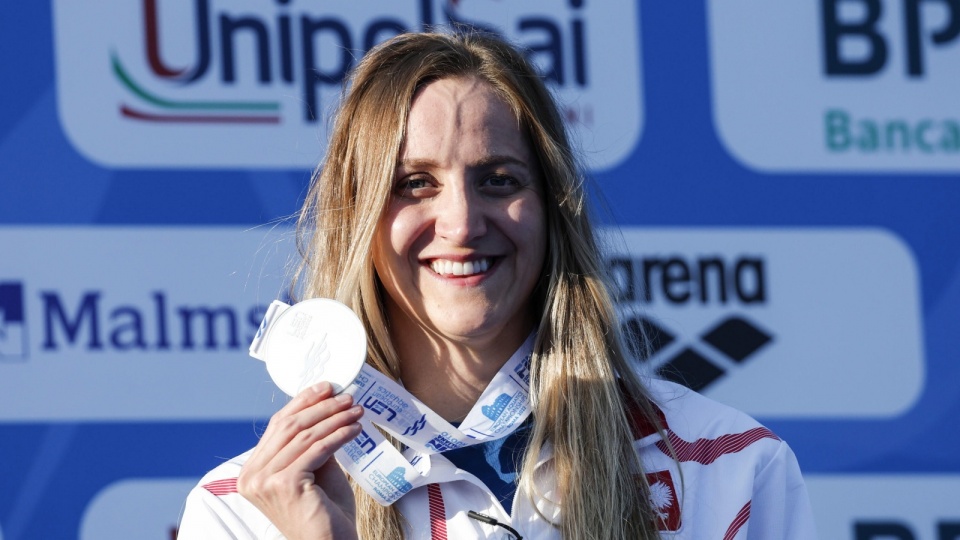 Katarzyna Wasick z medalem. Fot.: Giuseppe Lami/PAP
