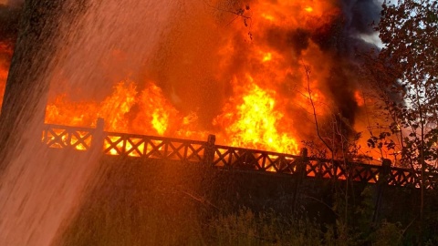 Pożar w Cichoradzu/fot. KM PSP Toruń, Facebook