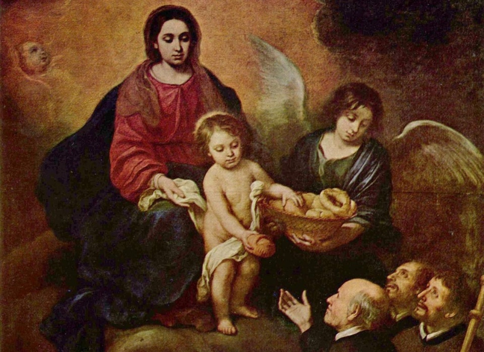 „Dzieciątko Jezus rozdające chleb pielgrzymom” (fragment), Bartolomé Esteban Murillo, 1678, Muzeum Sztuki Pięknej w Budapeszcie, domena publiczna