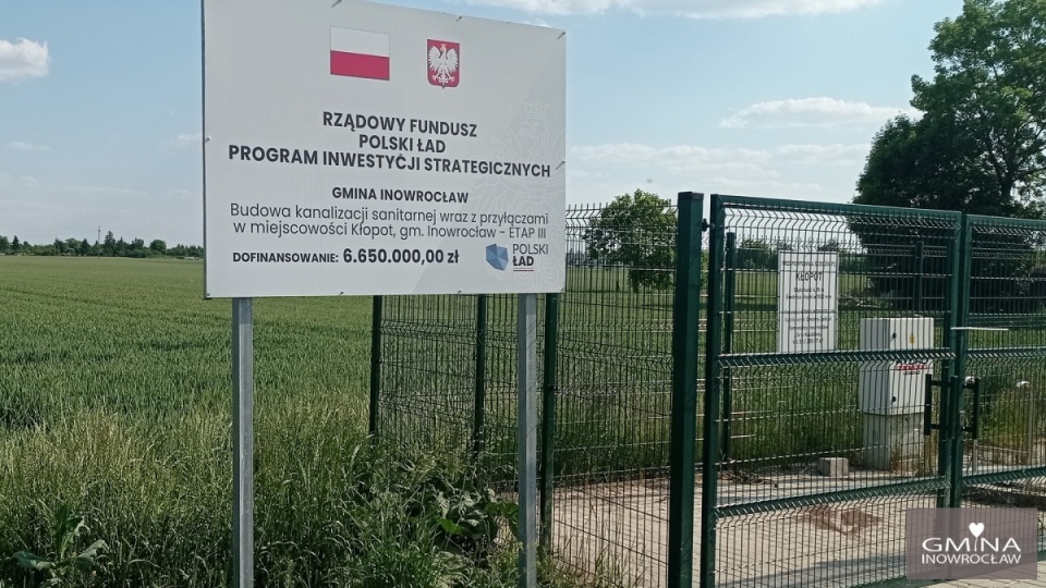W miejscowości Kłopot powstało blisko 6 kilometrów kanalizacji sanitarnej/fot. Urząd Gminy Inowrocław