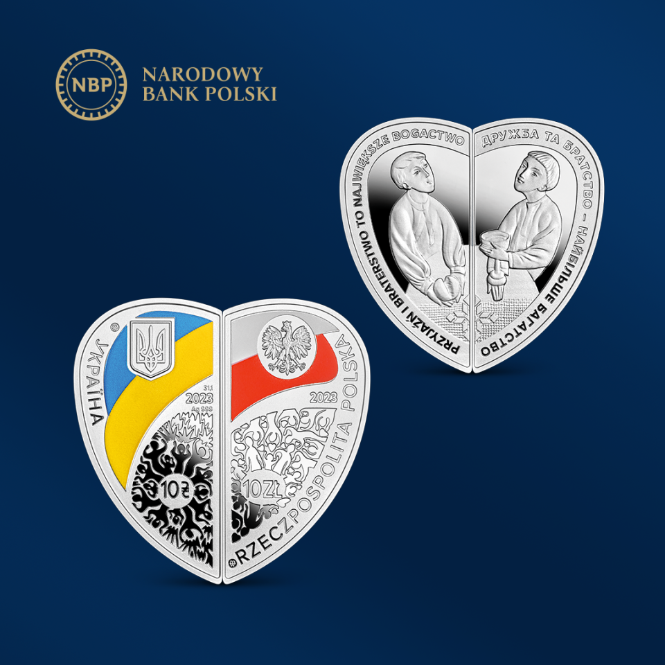 Srebrne monety kolekcjonerskie „Przyjaźń i braterstwo to największe bogactwo”/fot. materiały NBP