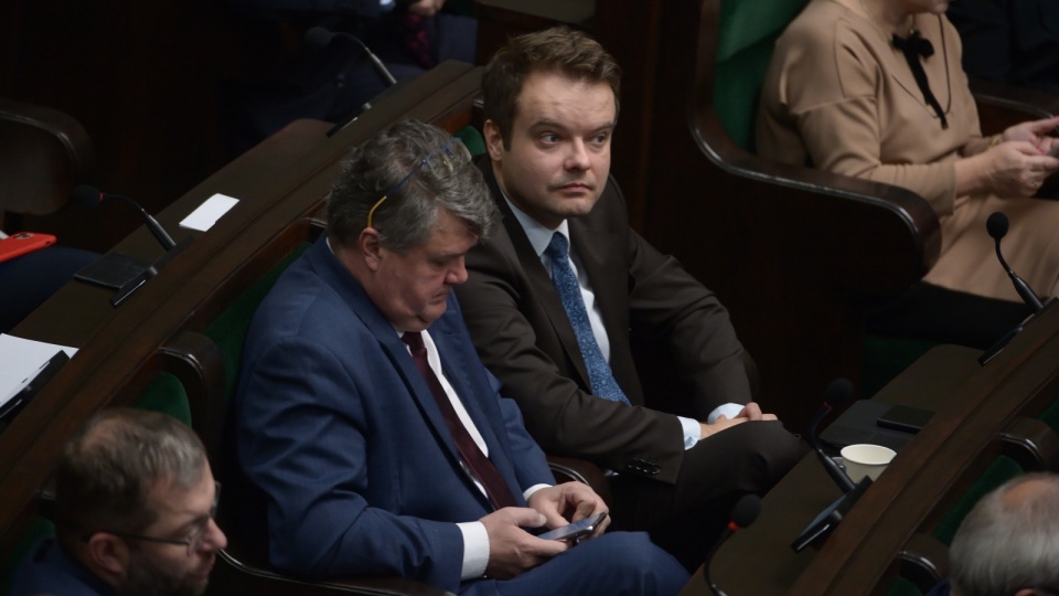 Poseł Rafał Bochenek na sali obrad Sejmu/fot. Marcin Obara, PAP