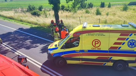 Wypadek w gminie Stolno/fot. KP PSP Chełmno