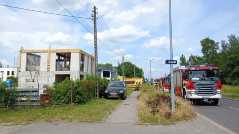 Wypadek na budowie przy ul. Dobrzyńskiej/fot. Bydgoszcz 998