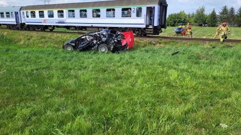 Do wypadku doszło na niestrzeżonym przejeździe kolejowym/fot. KPP w Rypinie