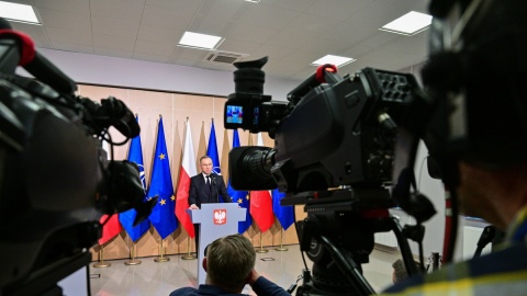 Prezydent Andrzej Duda podczas konferencji prasowej w Bydgoszczy/fot. Tytus Żmijewski