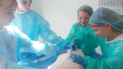 W roli chirurgów wystąpiły dzieci - uczestnicy warsztatów „Akademia Małego Lekarza"/fot. Jolanta Fischer