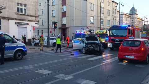 Wypadek wydarzył się na skrzyżowaniu ulic: Gdańskiej i Chodkiewicza/fot. Kamil Bździan