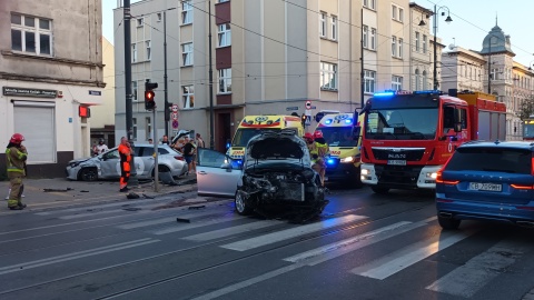 Wypadek wydarzył się na skrzyżowaniu ulic: Gdańskiej i Chodkiewicza/fot. Kamil Bździan