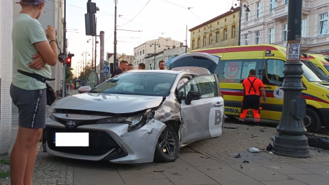 Wypadek wydarzył się na skrzyżowaniu ulic: Gdańskiej i Chodkiewicza/fot. Kamil Bździan