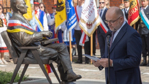 Odsłonięcie pomnika Lecha Bądkowskiego w Gdańsku/fot. Mikołaj Kuras dla UMWKP