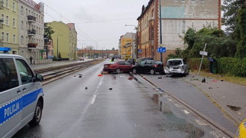 Do zdarzenia doszło na wysokości ul. Wyczółkowskiego/fot. KMP w Bydgoszczy