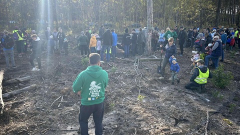 W lesie niedaleko Bydgoszczy zorganizowano finał III edycji akcji Kręci Nas Recykling/fot: Barbara Dębica