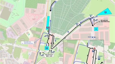 Organizacja ruchu wokół Centralnego Cmentarza Komunalnego w Toruniu/grafika UMT