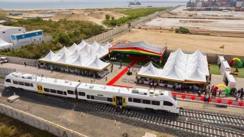 Inauguracja linii kolejowej Tema–Mpakadan/fot. Ghana Ministry of Railway Development