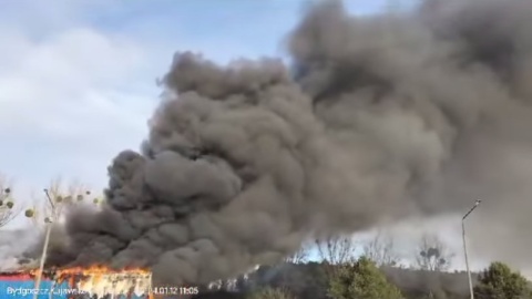 Płonął zakład utylizacji odpadów w Bydgoszczy. W hali na szczęście nikogo nie było [wideo]