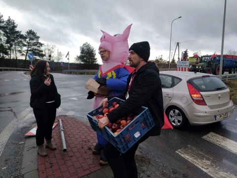 Blokują lub spowalniają ruch i częstują owocami. Protest rolników w regionie [zdjęcia, wideo]