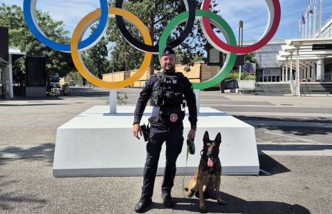 Bydgoski policjant i jego pies Palnik oddelegowani na Igrzyska w Paryżu [zdjęcia]