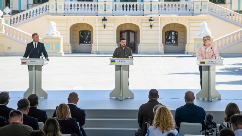 Wspólne wystąpienie prezydentów Ukrainy i Polski. Obietnica wsparcia w drodze do UE