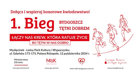 Pobiegną, żeby promować oddawanie krwi. Zbliża się 1. Bieg Bydgoszcz Tętni Dobrem