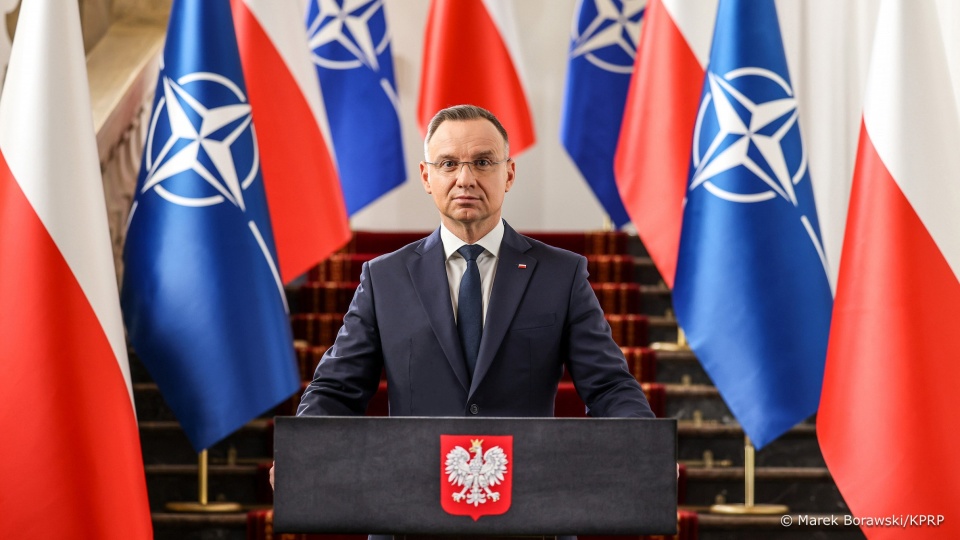 Prezydent Andrzej Duda wygłosił orędzie w związku z 25-leciem obecności Polski w NATO/fot. Marek Borawski /KPRP