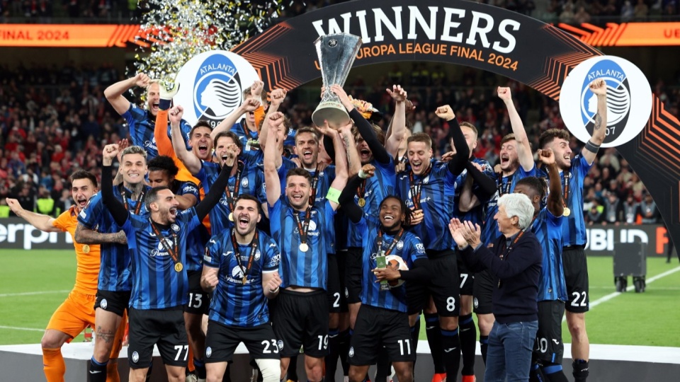 Atalanta pierwszy raz w historii sięgnęła po europejskie trofeum. Ekipa z Bergamo pokonała Bayer Leverkusen w finale Ligi Europy/fot: PAP, Damien Eagers