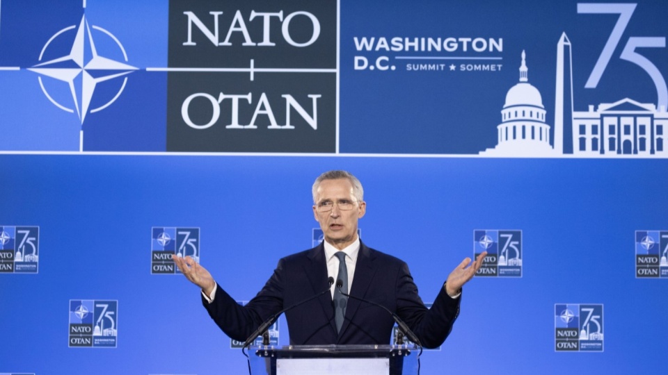 Jens Stoltenberg podczas szczytu NATO w Waszyngtonie/fot: EPA, Michael Reynolds