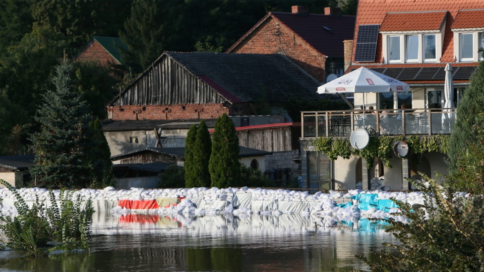 Wysoki stan wody w Odrze w miejscowości Cigacice/fot. Lech Muszyński, PAP