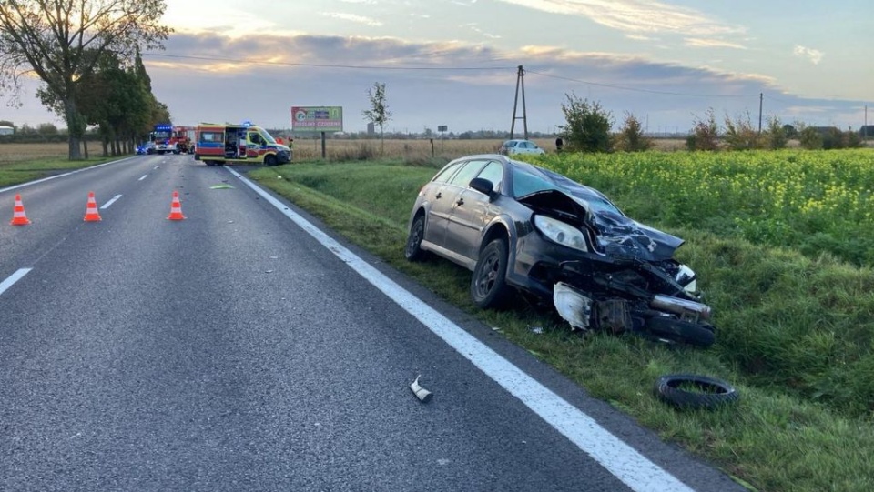 Samochód osobowy potrącił motorowerzystę w Cieślinie/fot. KPP Inowrocław