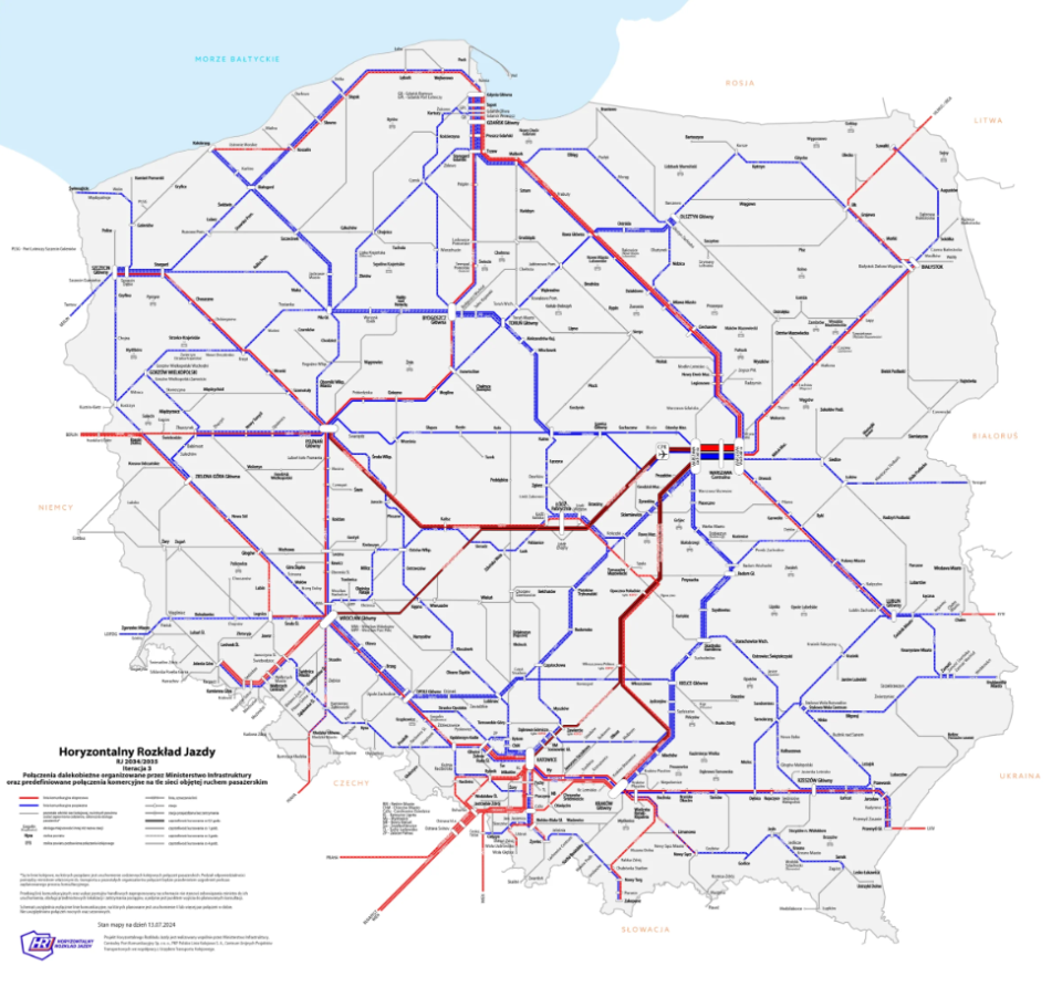 Do 13 października można było zgłaszać uwagi w ramach konsultacji publicznych założeń ofertowych dla Horyzontalnego Rozkładu Jazdy na rozkład 2034/2035/materiałCPK