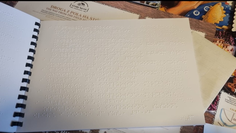 Menu w alfabecie Braille