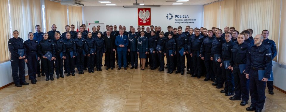 W szeregi kujawsko-pomorskiej policji wstąpiło 59 osób, w tym 12 kobiet/fot. KWP w Bydgoszczy