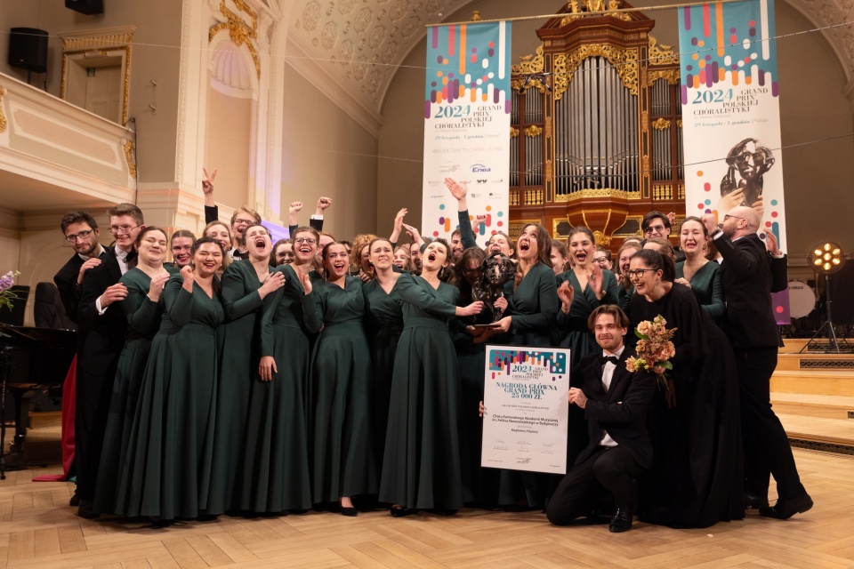 Chór Kameralny Akademii Muzycznej w Bydgoszczy. Fot. Grand Prix Polskiej Chóralistyki im. Stefana Stuligrosza, Facebook