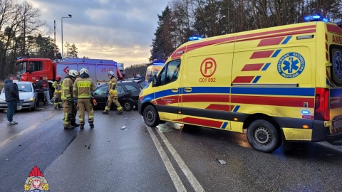 Karambol w Łysomicach/fot. KM PSP Toruń, Facebook