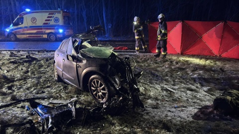 Tragiczny wypadek na krajowej „dziesiątce" w Przyłubiu/fot. OSP Solec Kujawski, Facebook