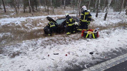 Wypadek pod Solcem Kujawskim na DK 10/fot. OSP Solec Kujawski