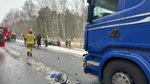 Wypadek pod Solcem Kujawskim na DK 10/fot. OSP Solec Kujawski