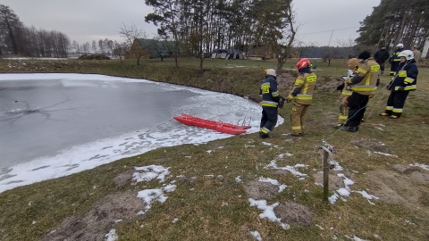 Policja przeszukała staw/fot. KPP w Sępólnie Krajeńskim