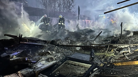 Gaszenie pożaru przy ul. Grudziądzkiej. / Fot. KM PSP