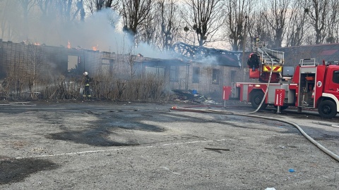 Gaszenie pożaru przy ul. Grudziądzkiej. / Fot. KM PSP