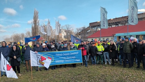 Nie zgadzają się na zamknięcie zakładów Qemetica Soda Protest w Janikowie