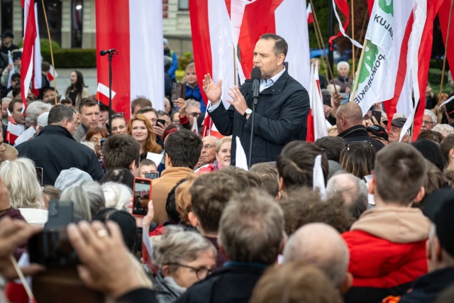 Karol Nawrocki w Bydgoszczy: Jeśli nie wygramy, wybory w 2027 roku mogą się nie odbyć