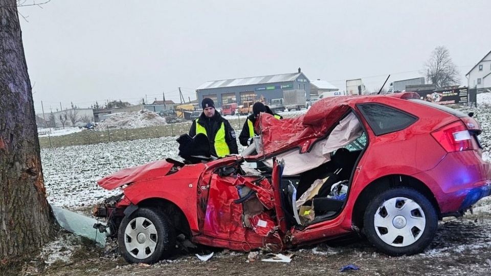 Wypadek wydarzył się na drodze wojewódzkiej nr 254/fot. materiały policji